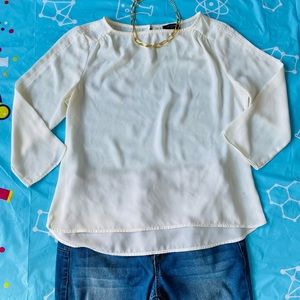 3/4 sleeve cream blouse from The Limited PM